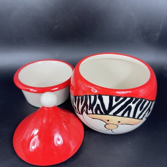 Heartfelt Kitchen Creations Wild About Santa Goody Jar Ceramic Canister 3 Piece - Picture 8 of 16